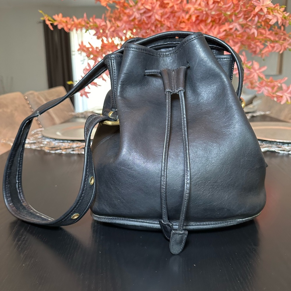 Vintage COACH 9952 Lula’s Legacy leather Drawstring Bucket Bag 90’s G7I-9952